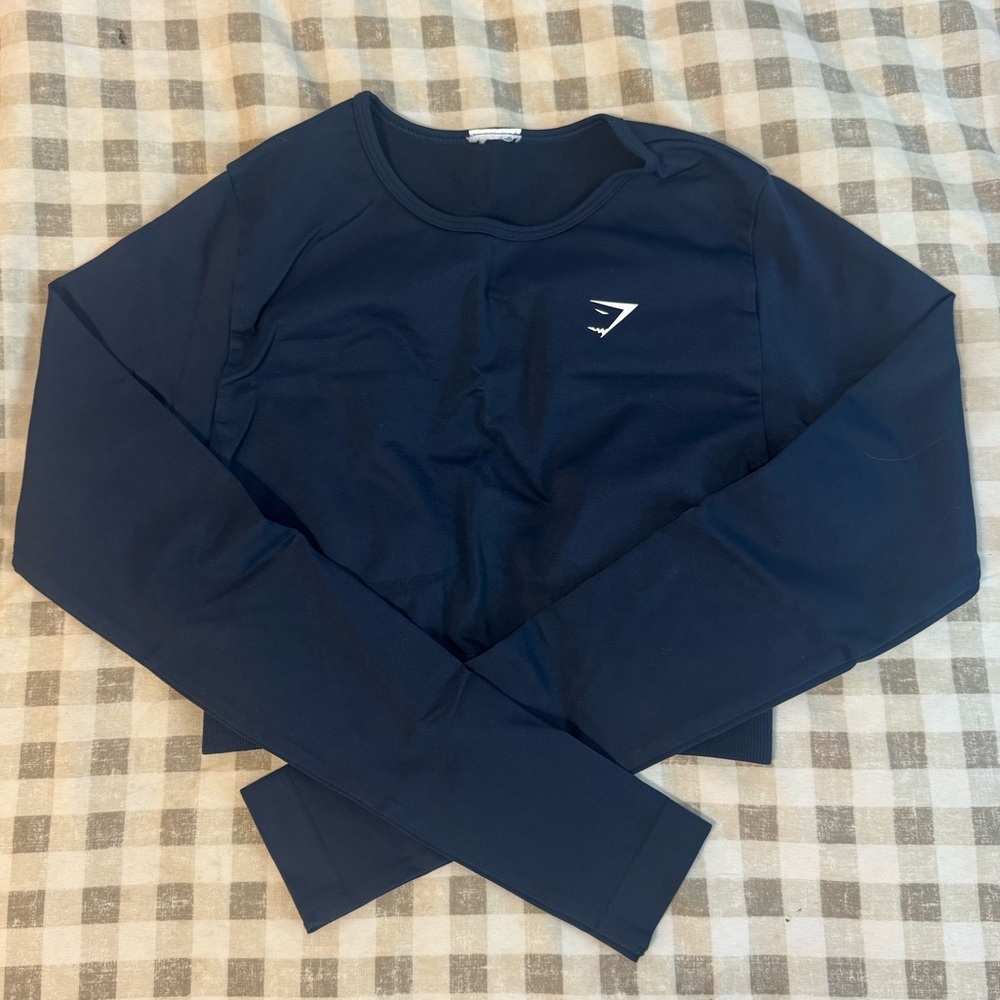 Gymshark Seamless Blue Marl Crop Top
